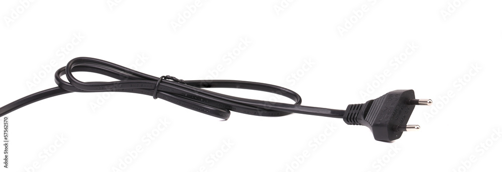 Close up of black electric cable Close up of black electric cable