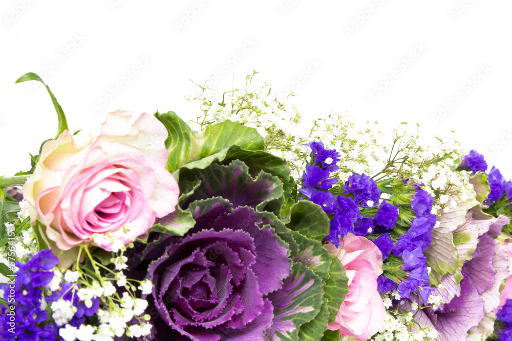 Blumendekoration blau rosa 4