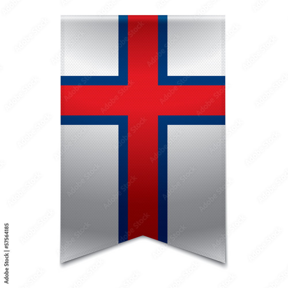Naklejka premium Ribbon banner - faroese flag
