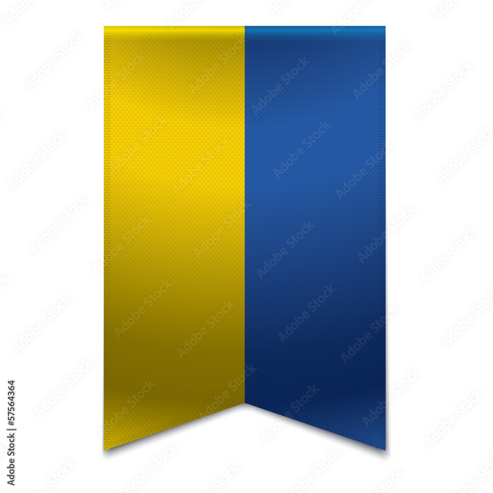 Fototapeta premium Ribbon banner - ukrainian flag