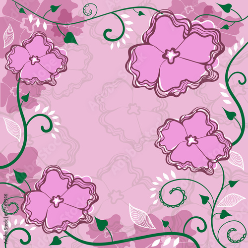 Frame flowers, vector illustration, background