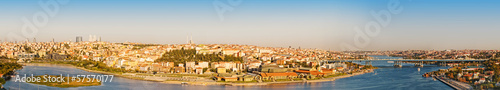 Photography panorama golden horn at Istanbul. Turkey