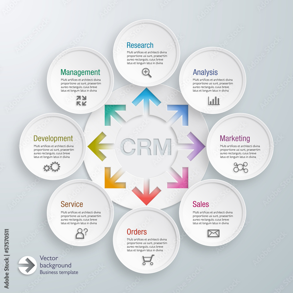Infographics Vector Background CRM Infographics Vector Background CRM