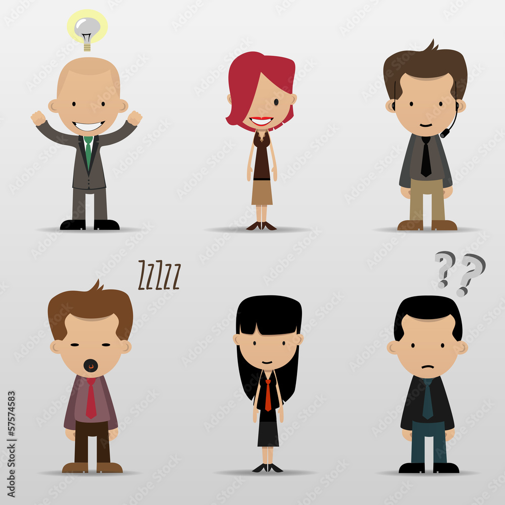 Group cartoon business people