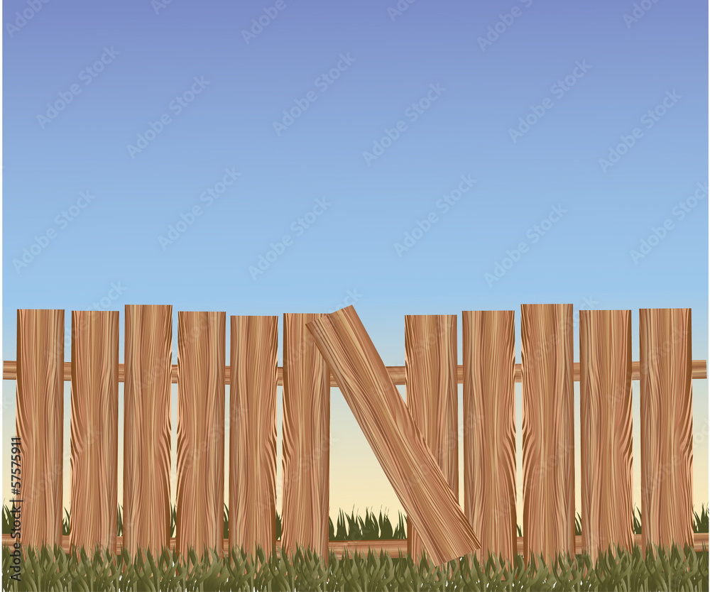 Vector brown fence
