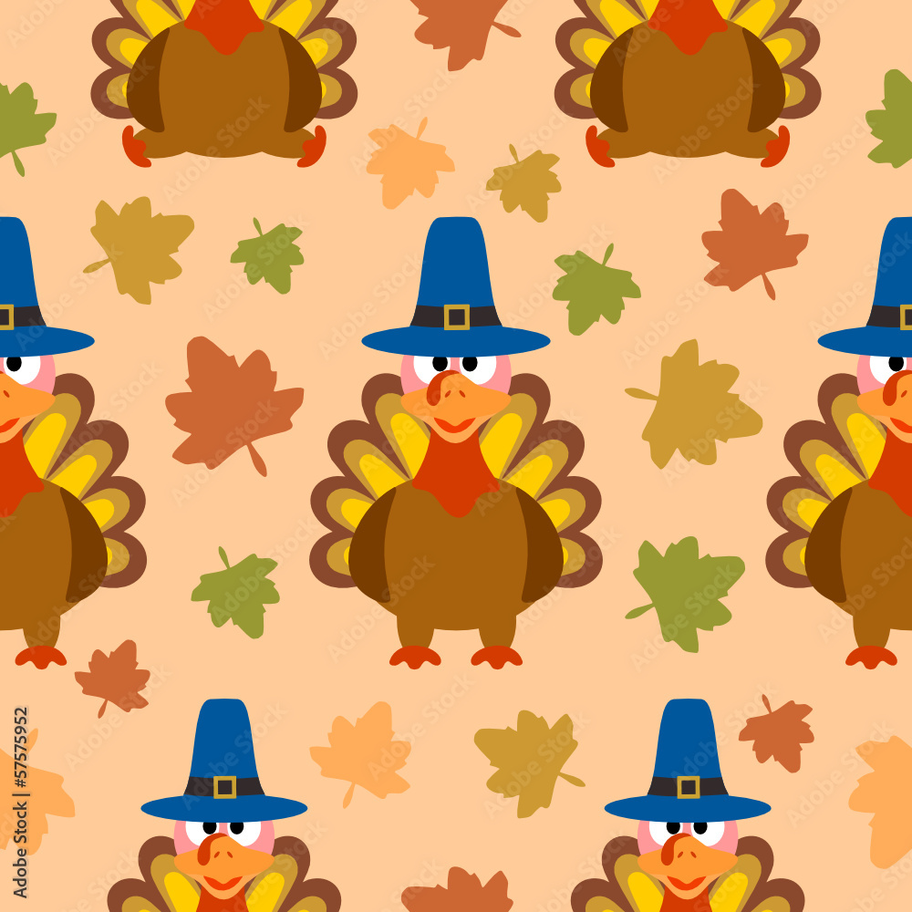 custom made wallpaper toronto digitalThanksgiving seamless background with turkey vector