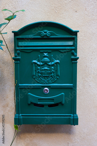 vintage red metal mail box © romantsubin