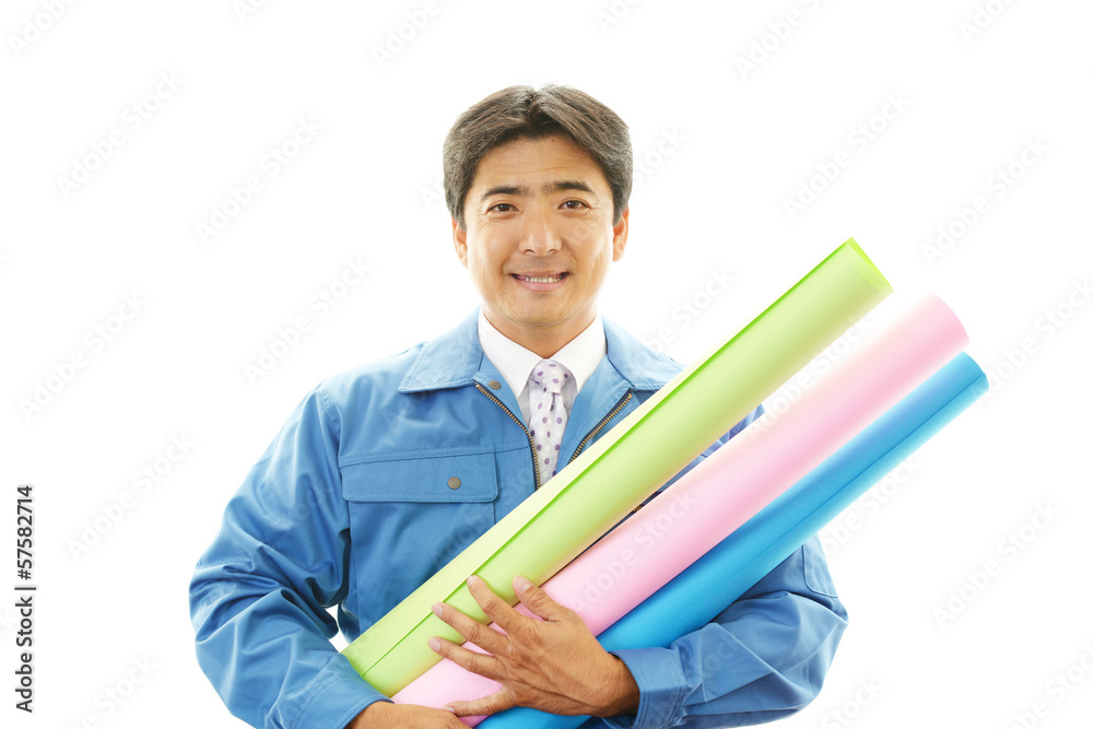 笑顔の作業員 笑顔の作業員