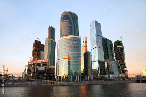 Moscow International Business Center at sunset