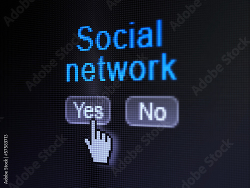 Social network concept: Social Network on digital screen