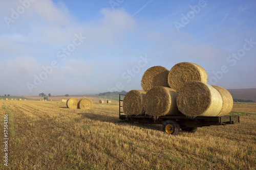 farm trailer with bales