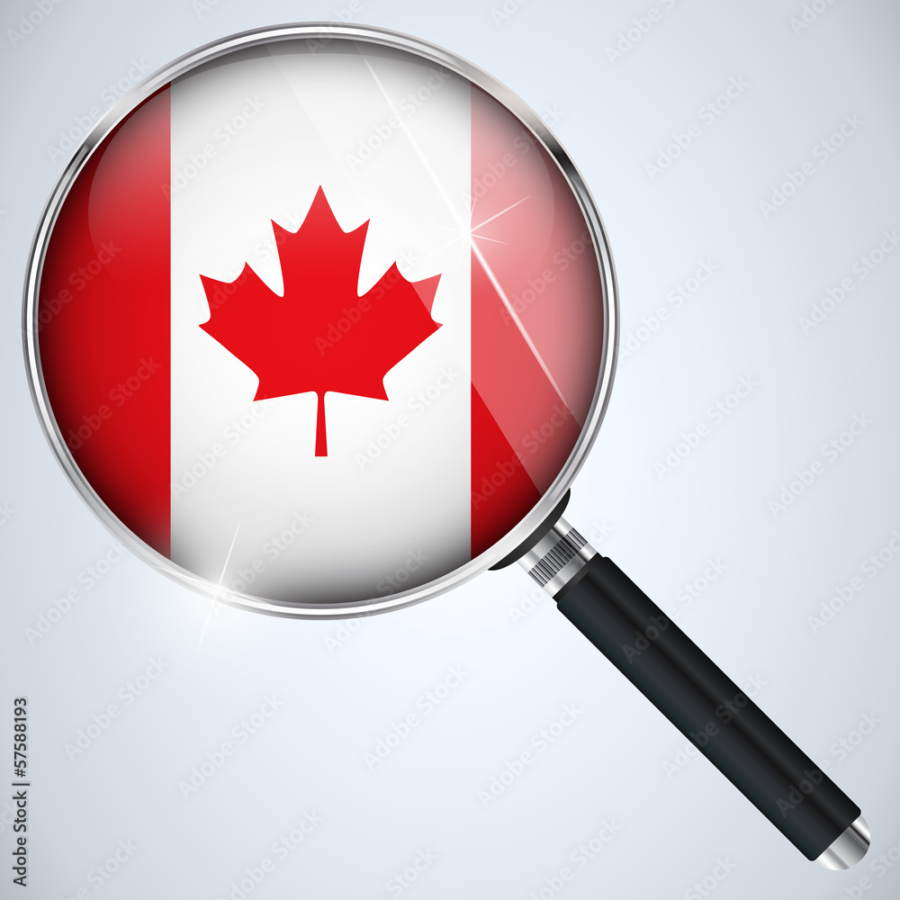 Fototapeta premium NSA USA Government Spy Program Country Canada
