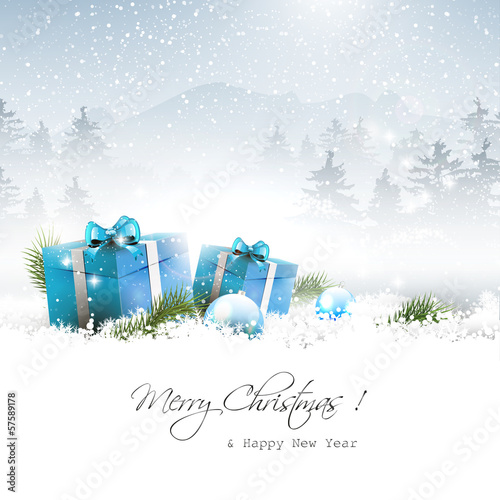 Christmas winter landscape