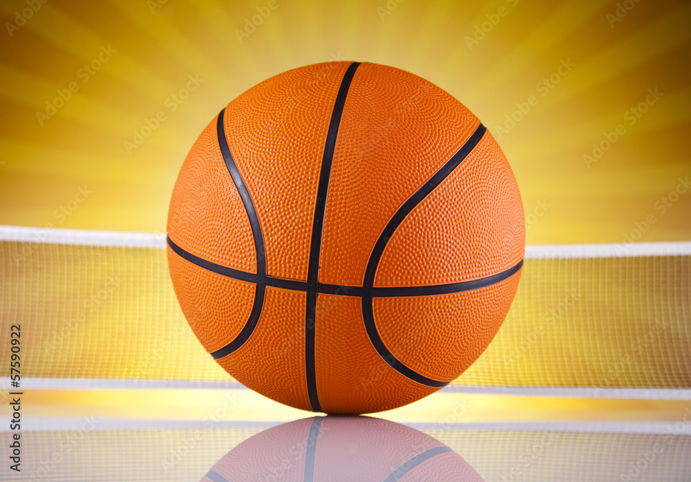 Basketball ball over sunshine Basketball ball over sunshine