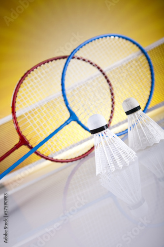 Shuttlecock on badminton racket  © Sebastian Duda