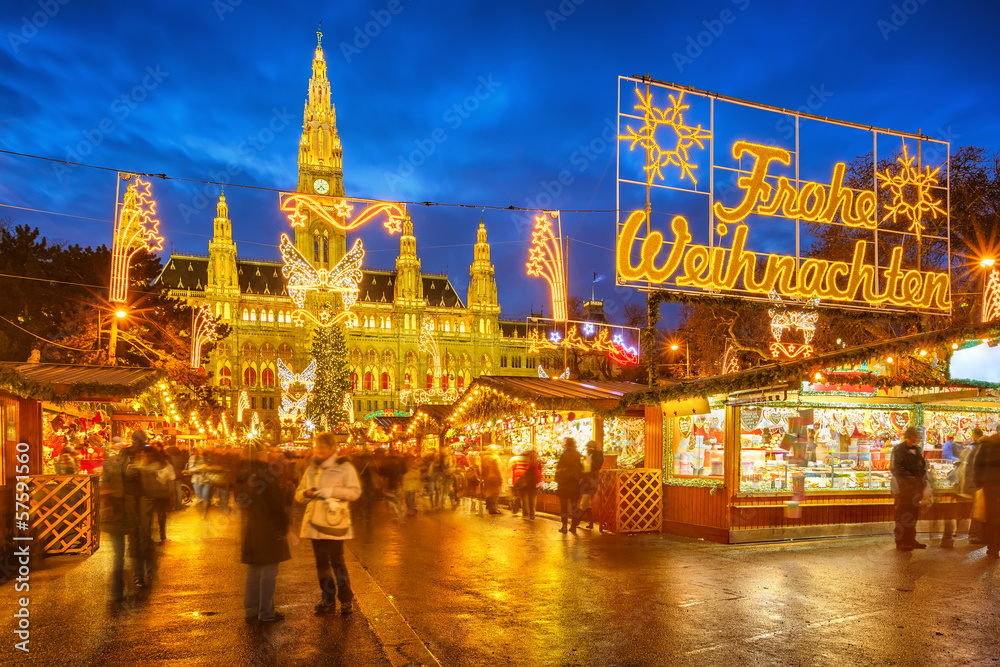 Obraz premium Jarmark bożonarodzeniowy w Wiedniu