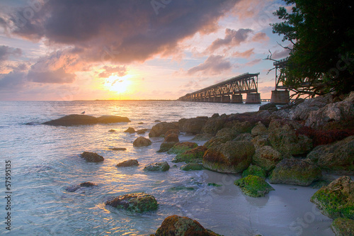 Sunset at Bahia Honda Key State Park in Florida