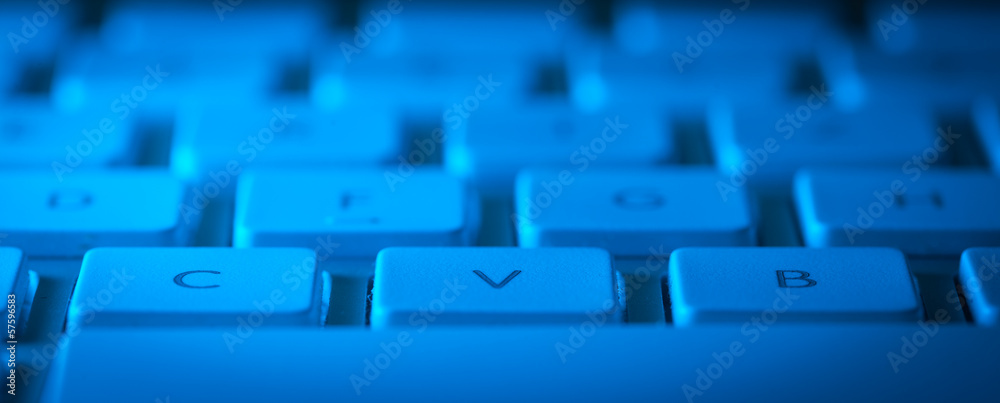 Obraz premium Keyboard close-up with copy space