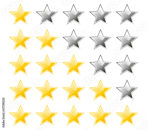 Set of rating stars