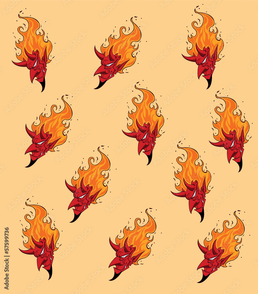 Obraz premium Red devil head. Background