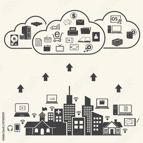 Cloud computing and Data management Concept