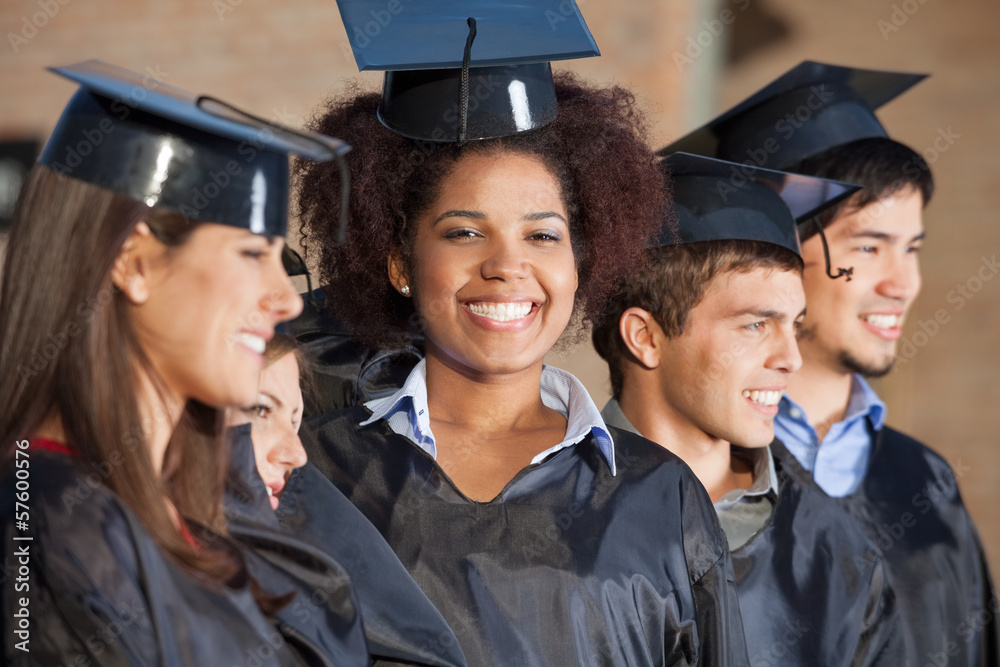 Woman With Friends On Graduation Day At College Woman With Friends On Graduation Day At College