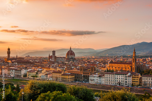 Golden sunset of Florence, Italy