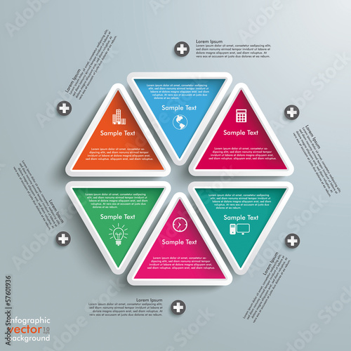 Three Colored Drops Batched Circles Infographic PiAd