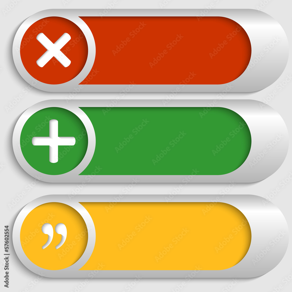 Fototapeta premium set of three silver buttons with marks