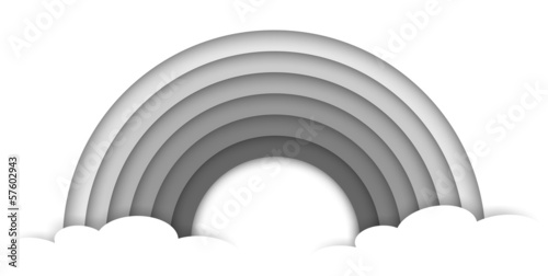 paper 3D rainbow with clouds