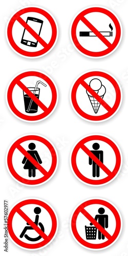 sticker of prohibited symbols