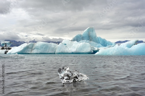 Icebergs floating in the jokulsarlon lagoon in Iceland photo