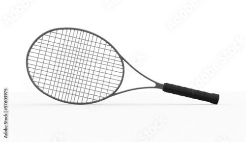 Tennis racket rendered on white © pupes1