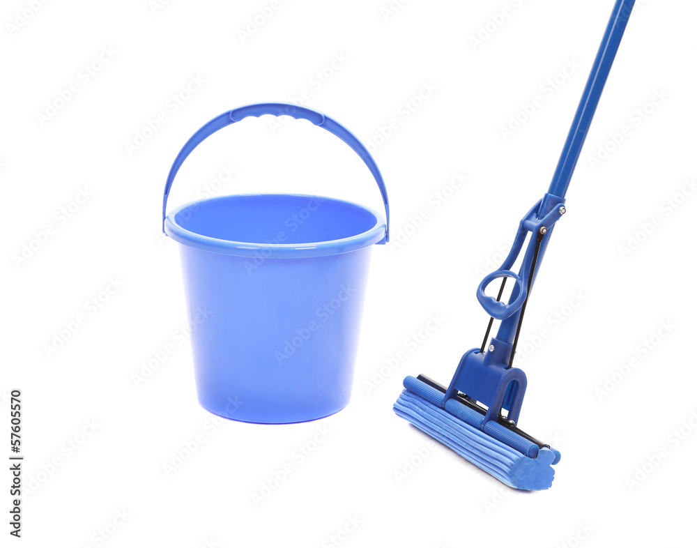 Washing the floor with cleaning tools. Washing the floor with cleaning tools.