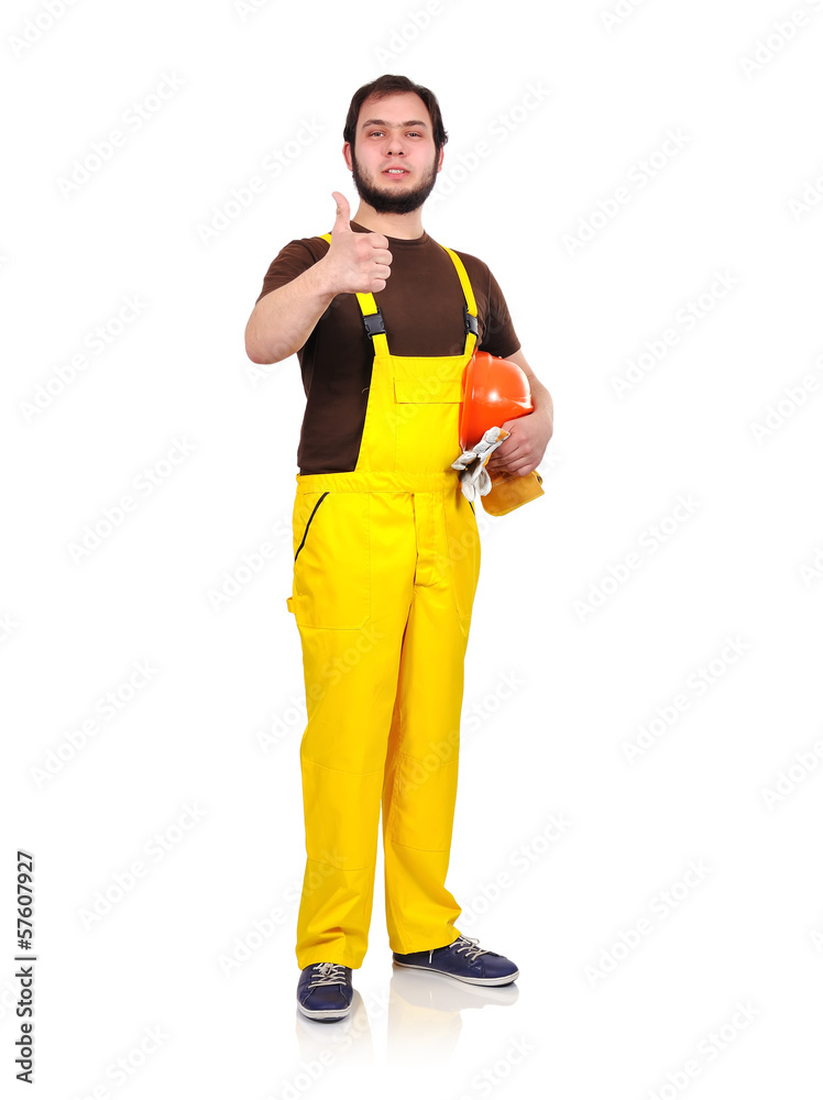 builder showing thumb up builder showing thumb up