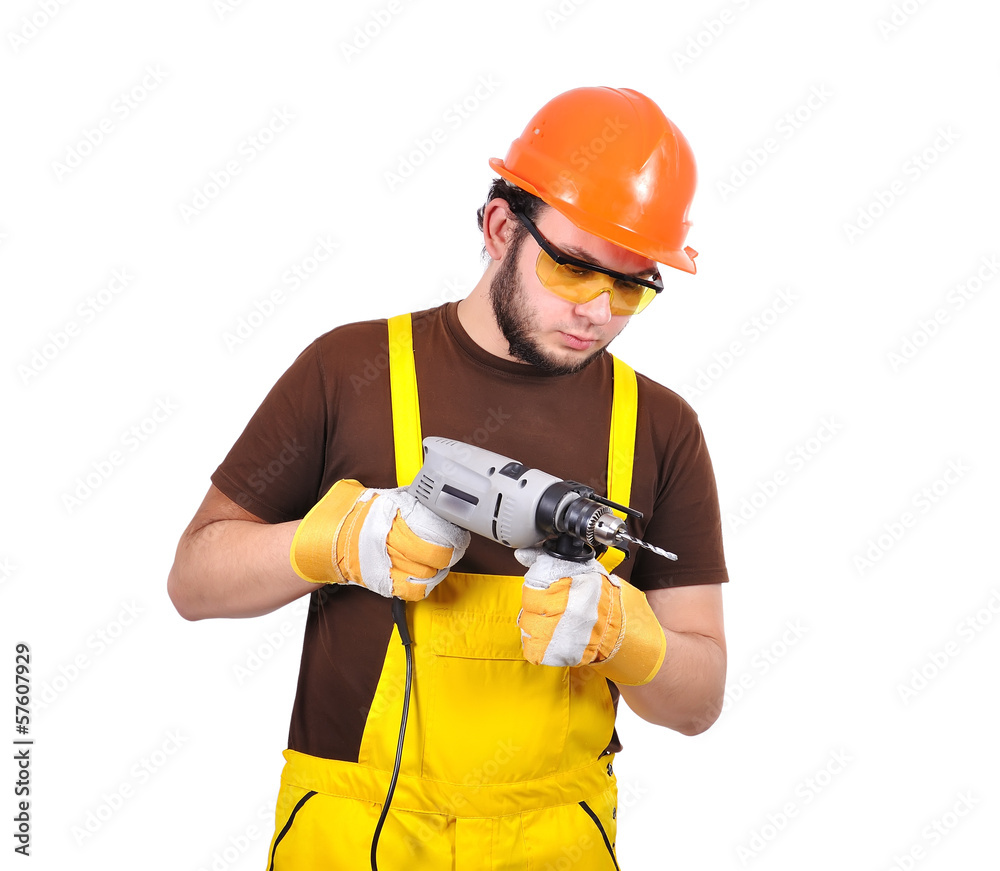 builder holding drill