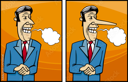 insincere politician cartoon illustration