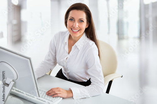 Business woman working with computer