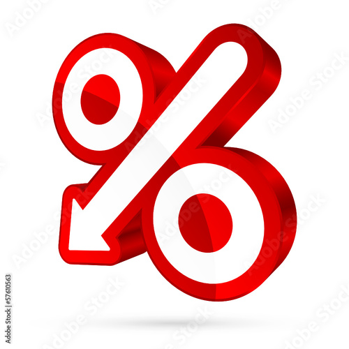 Red Percent Sign Arrow 3D Sale