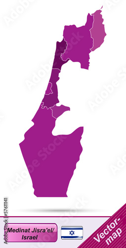 Grenzkarte von Israel mit Grenzen in Violett