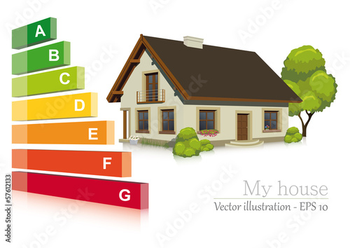 Vector illustration of Energy efficiency  in the house