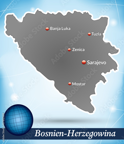 Inselkarte von Bosnien-Herzegowina