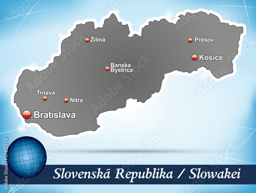 Inselkarte von Slowakei Abstrakter Hintergrund in Blau