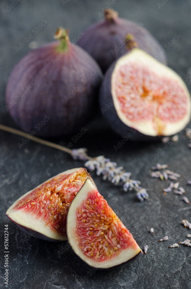 Fresh sweet fruit figs with lavender Fresh sweet fruit figs with lavender