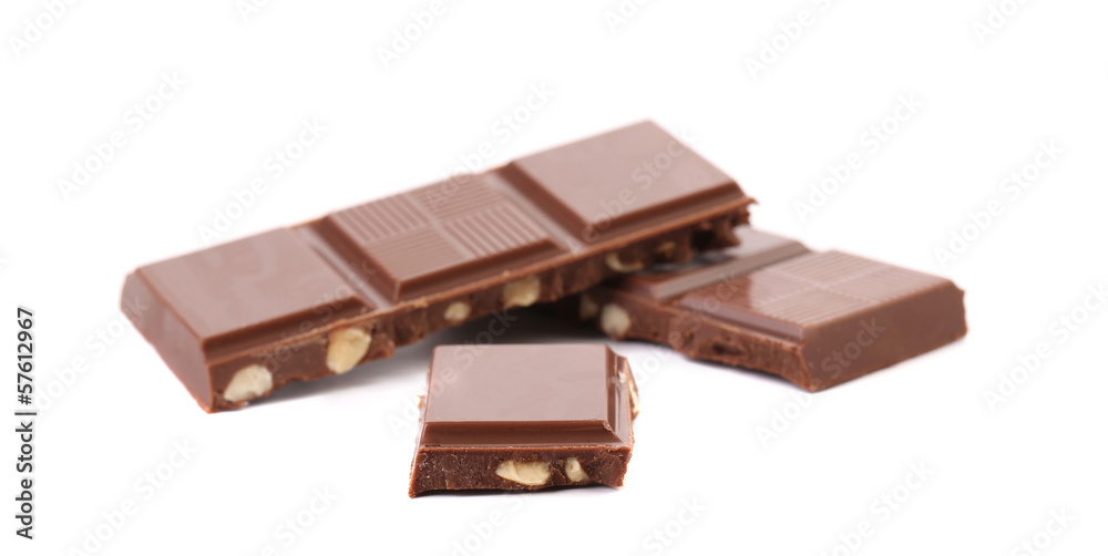 Morsels of milk chocolate with nuts Morsels of milk chocolate with nuts