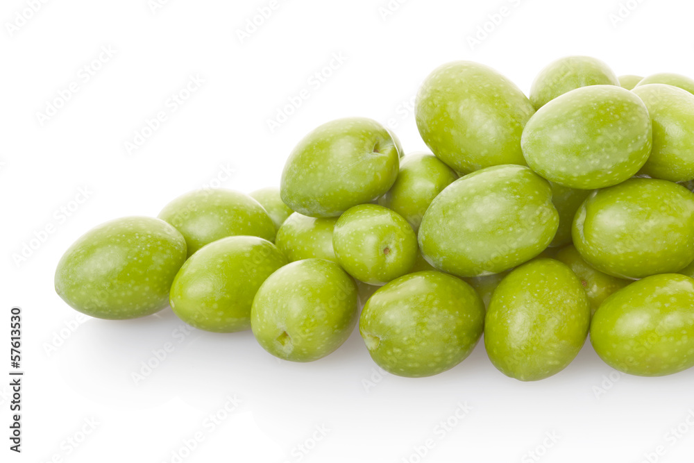 Olive heap border on white, clipping path included Olive heap border on white, clipping path included
