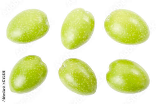 Olive collection on white, clipping path included