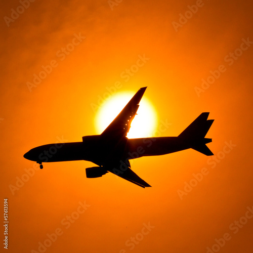 Aircraft in the sunset