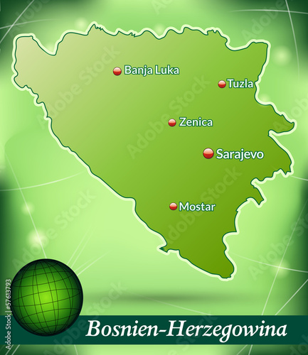 Inselkarte von Bosnien-Herzegowina