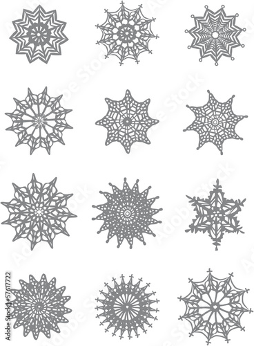 Set of lace snowflakes